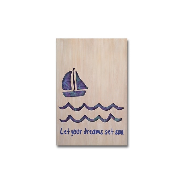 23.25" Blue and Beige "Let Your Dreams Get Sail" Wall Plaque - N/A