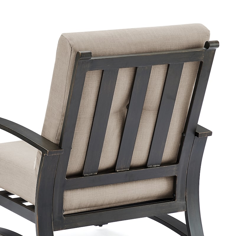 Outdoor Aluminum Chair with Sunbrella Cushion Set of 2