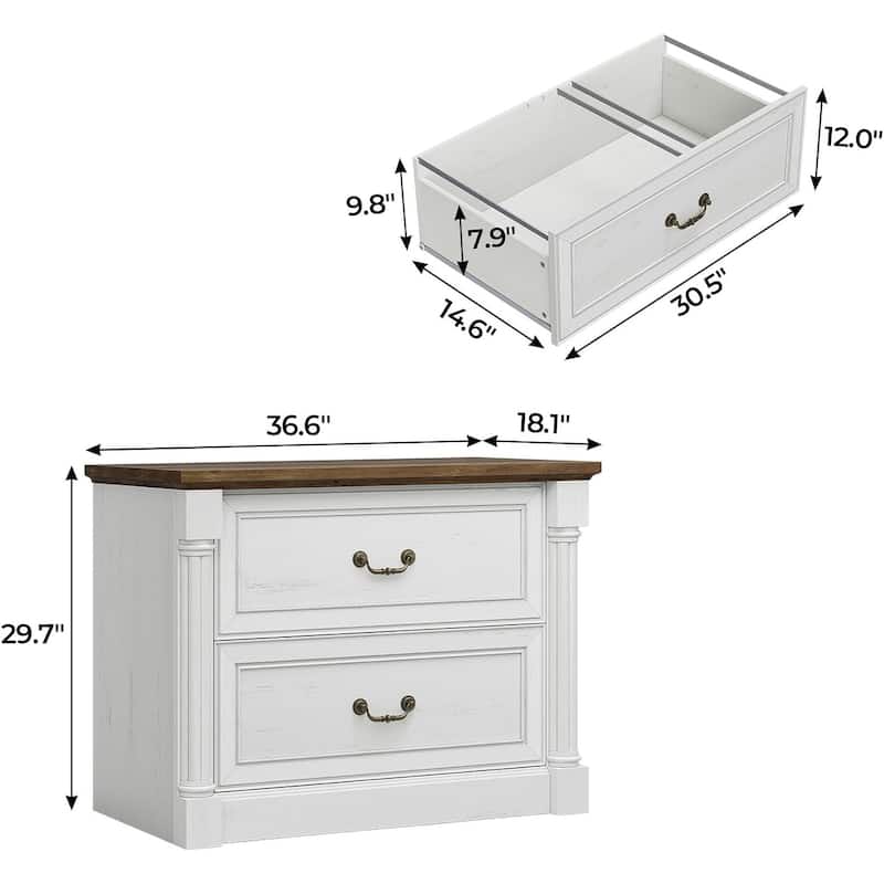 Nightstand File Cabinet Drawers Farmhouse Filing Cabinet for Letter/Legal Size