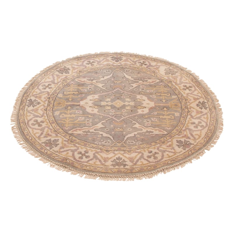 ECARPETGALLERY Hand-knotted Royal Oushak Grey Wool Rug - 5'0 x 4'10