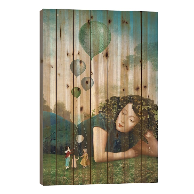 Six of Cups Print On Wood by Catrin Welz-Stein - Multi-Color - 26x18x1.5