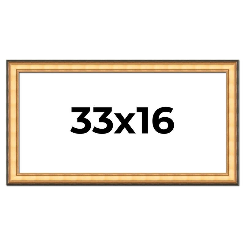 33x16 Frame Gold Plein Aire Solid Wood Picture Frame Width 2 Inches |