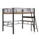 preview thumbnail 8 of 10, Metal & Wood Full Size Loft Bed with Built-in Desk, Storage Shelf, and Ladder - Elegant & Modern Design