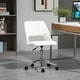 preview thumbnail 8 of 17, Velvet Fabric Mid Back Office Chair with Wheels, Armless Upholstered Home Office Chair, 360 Swivel Ergonomic Chair - N/A