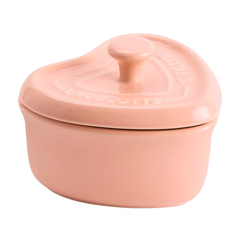 Staub Ceramic 3-pc Mini Heart Cocotte Set - Cherry, Pink, White