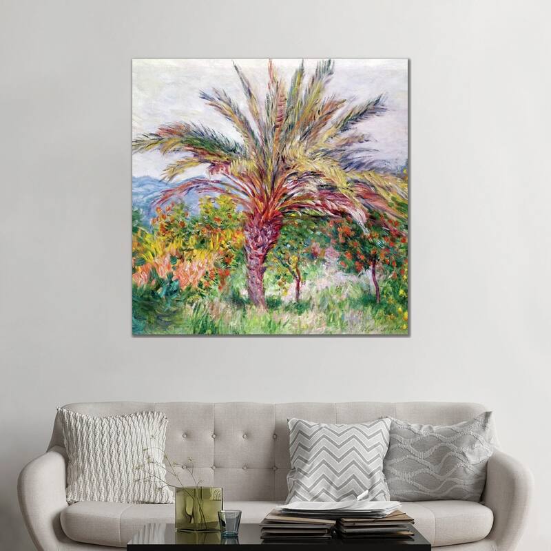 iCanvas "Palm Tree at Bordighera, c.1884 " by Claude Monet Canvas Print