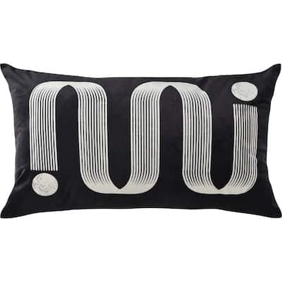 Zora Throw Pillow - 25" - Black and White