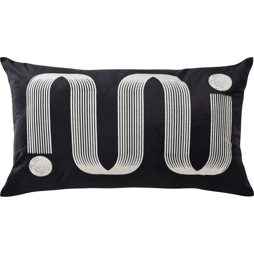 Zora Throw Pillow - 25" - Black and White