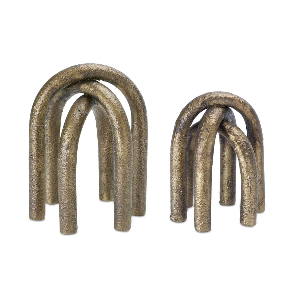 Metal Nesting Arches Tabletop Decorations - 6" - Gold - Set of 2