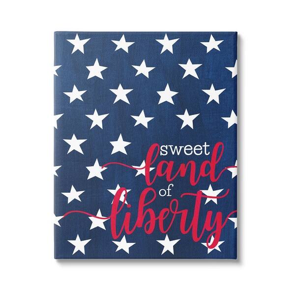 Stupell Sweet Land Of Liberty Americana Canvas Wall Art, Design by Alli