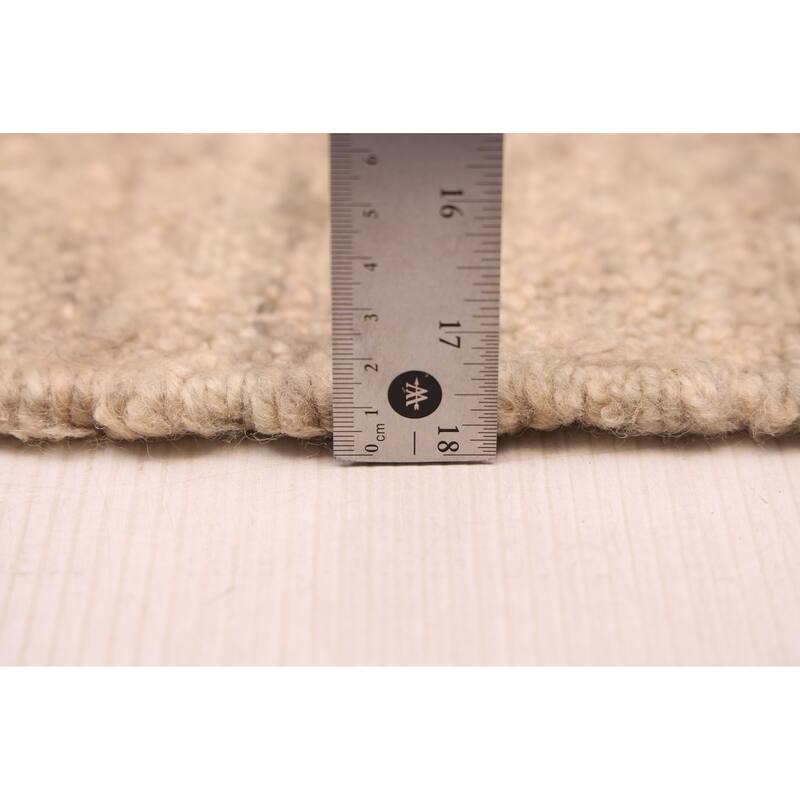 ECARPETGALLERY Flat-Weave Marrakech Taupe Wool Kilim - 5'2 x 7'11