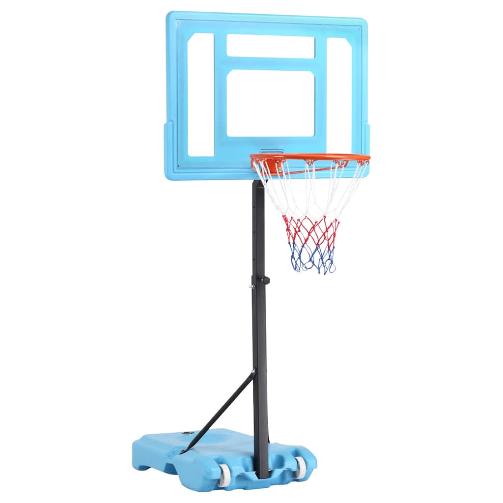 Poolside Basketball Hoop 36.5-48.5" Adjustable Portable Clear Backboard Fillable Base Family Blue Black Red