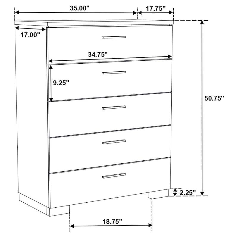 Felicity Glam Panel Bedroom Set Glossy White