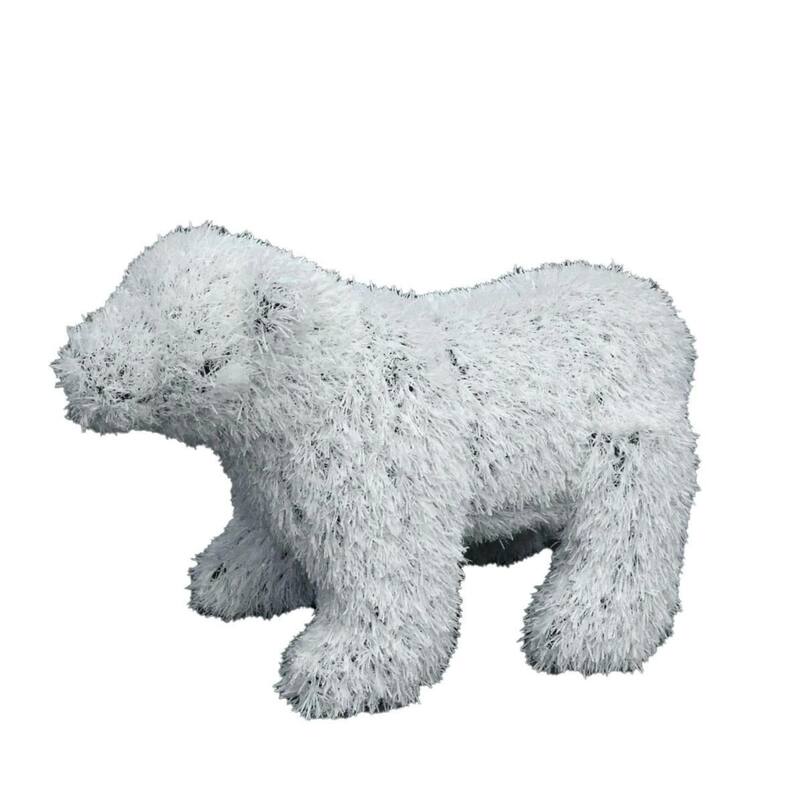 Standing Polar Bear Outdoor Garden Artificial Turf Topiary - 22" - White