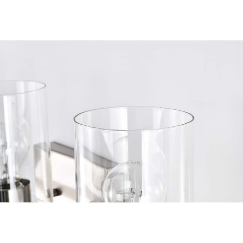 Brushed Nickel 3-Light Vanity Lights with Clear Glass Shades