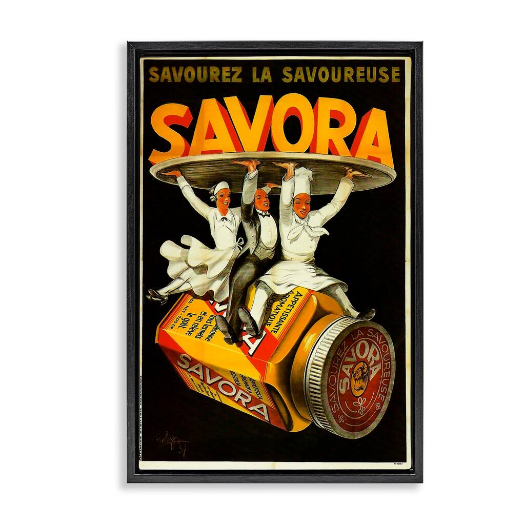Stupell Savora Kitchen Advertisement Framed Floater Canvas Wall Art Design By Marcus Jules