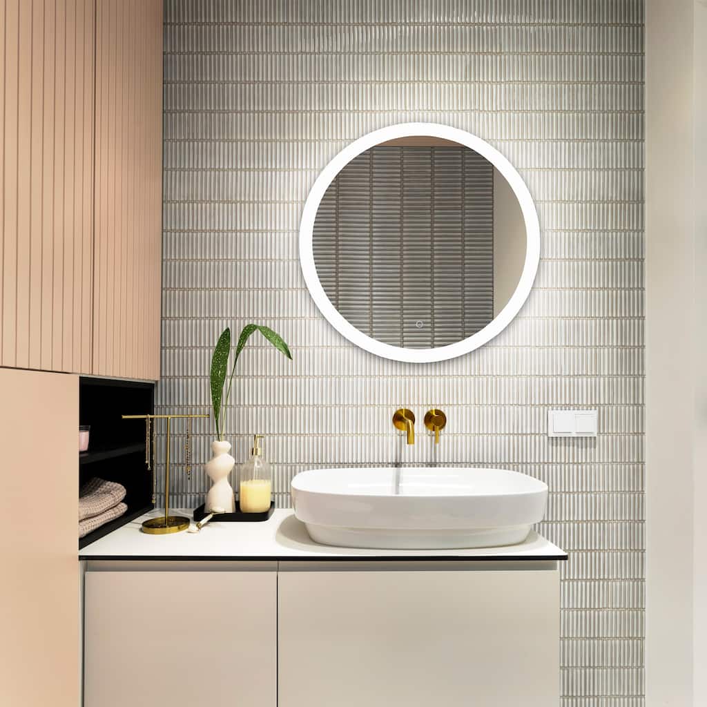 SAFAVIEH Tamisha 36" Led Vanity Mirror - Silver / White - 36Wx1Dx36H