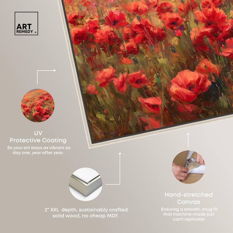 Sea of Red Poppies II Canvas by Art Remedy