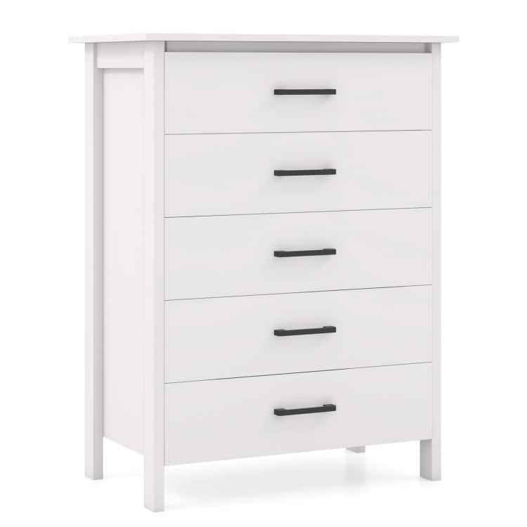 Modern 5-Drawer Multipurpose Chest Dresser with Metal Handles