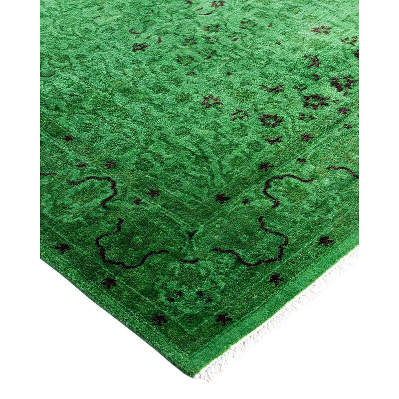 Contemporary Overdyed Wool Hand Knotted Area Rug - 3' 2" x 5' 7"
