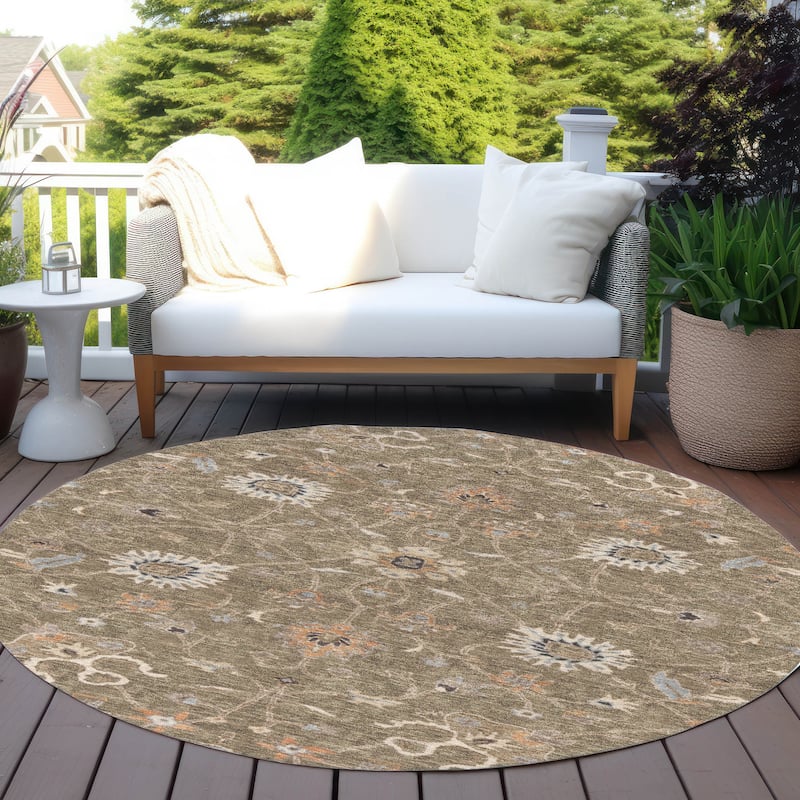 Machine Washable Indoor/ Outdoor Traditional Persian Chantille Rug
