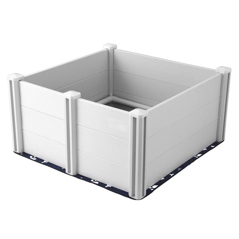 White PVC Plastic Dog Whelping Box with Rails Pee Pad Ideal for Indoor Dogs and Puppies