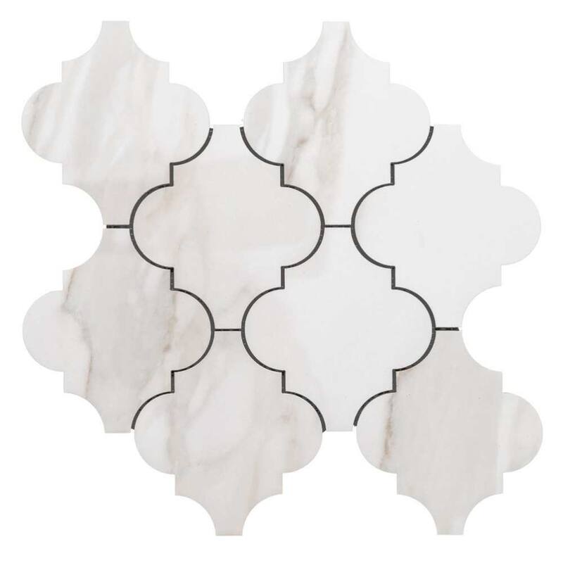 The Tile Life Stately Arabesque 11x12 Calacatta Gold Porcelain Floor, Wall & Backsplash Tile