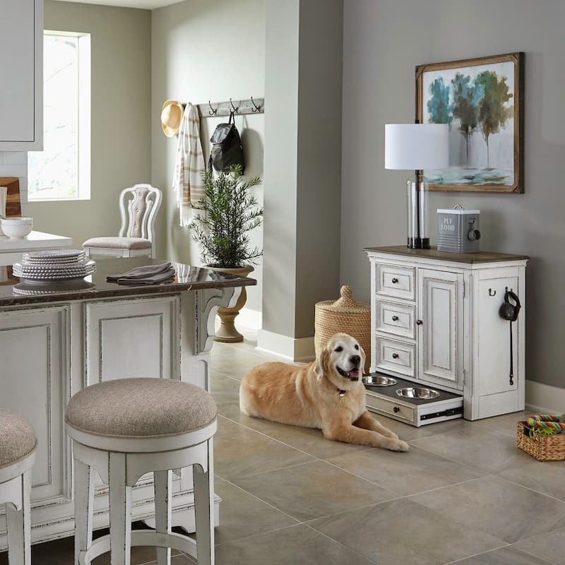 Liberty Furniture Magnolia Manor Pet Feeder Cabinet - Width 32" x Depth 17" x Height 32" - Width 32" x Depth 17" x Height 32"