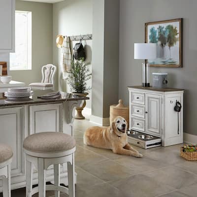 Liberty Furniture Magnolia Manor Pet Feeder Cabinet - Width 32" x Depth 17" x Height 32"