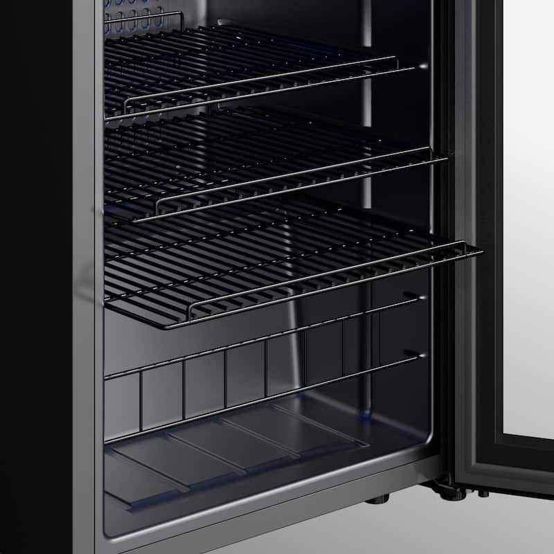 Yeego 3.4 Cu.Ft Beverage Refrigerator, Glass Door Cooler with LED Display, Quiet Compressor, 102-Can Capacity