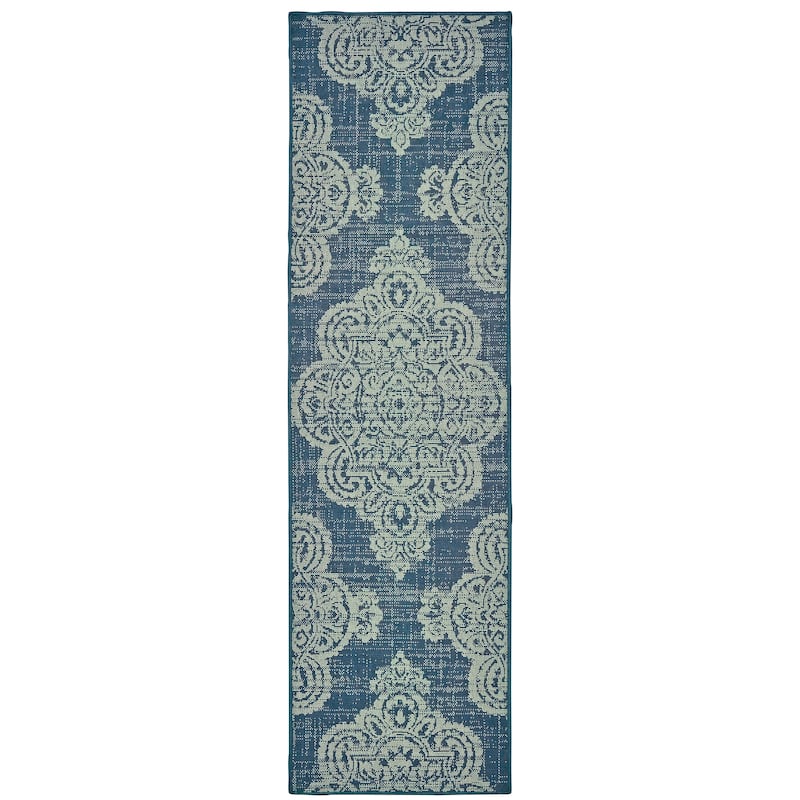 Style Haven Marianna Center Medallion Loop Pile Indoor Outdoor Rug