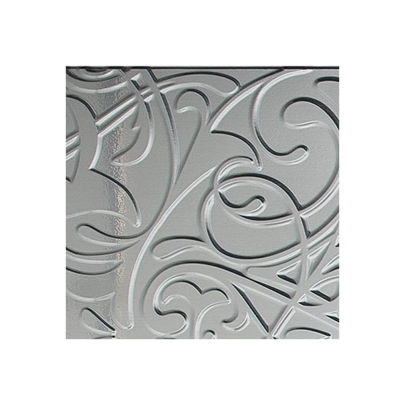 FASÄDE Damask 4-foot x 8-foot PVC Wall Panel in Brushed Aluminum - Silver - Sample