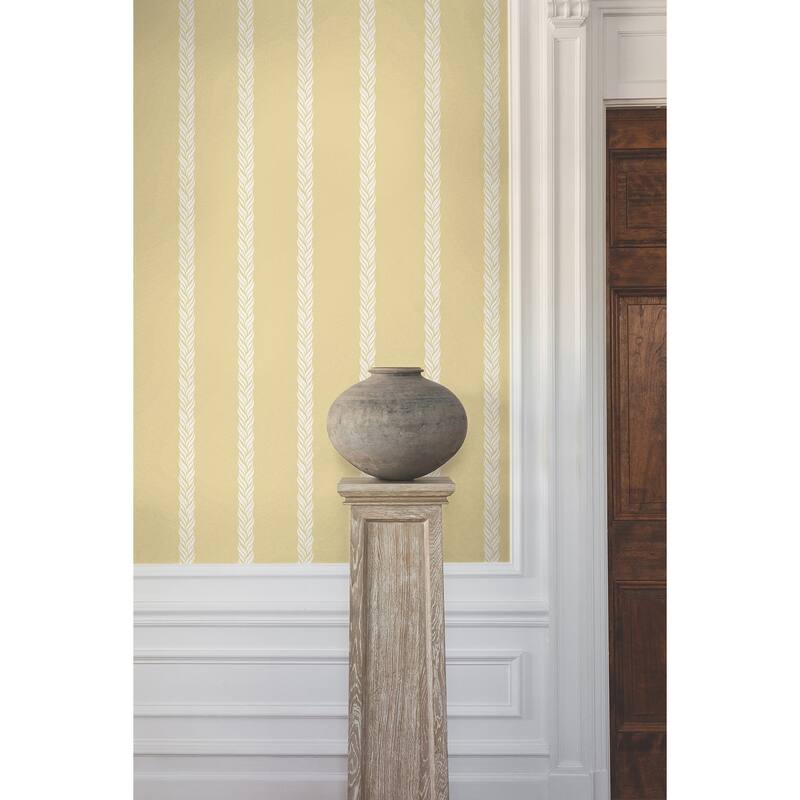 Ronald Redding Braided Stripe Yellow Wallpaper