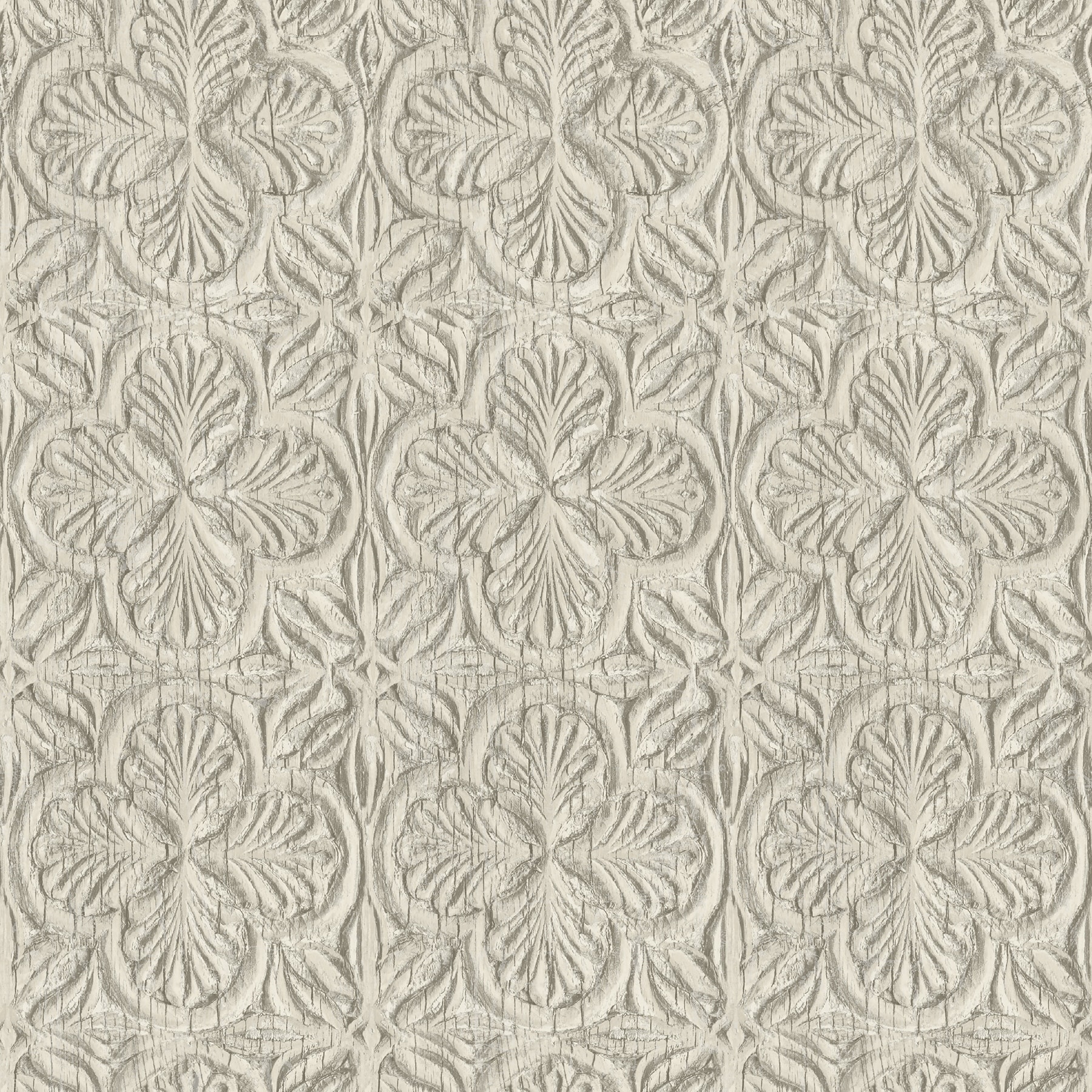 Chesapeake Karachi Taupe Wooden Damask Wallpaper