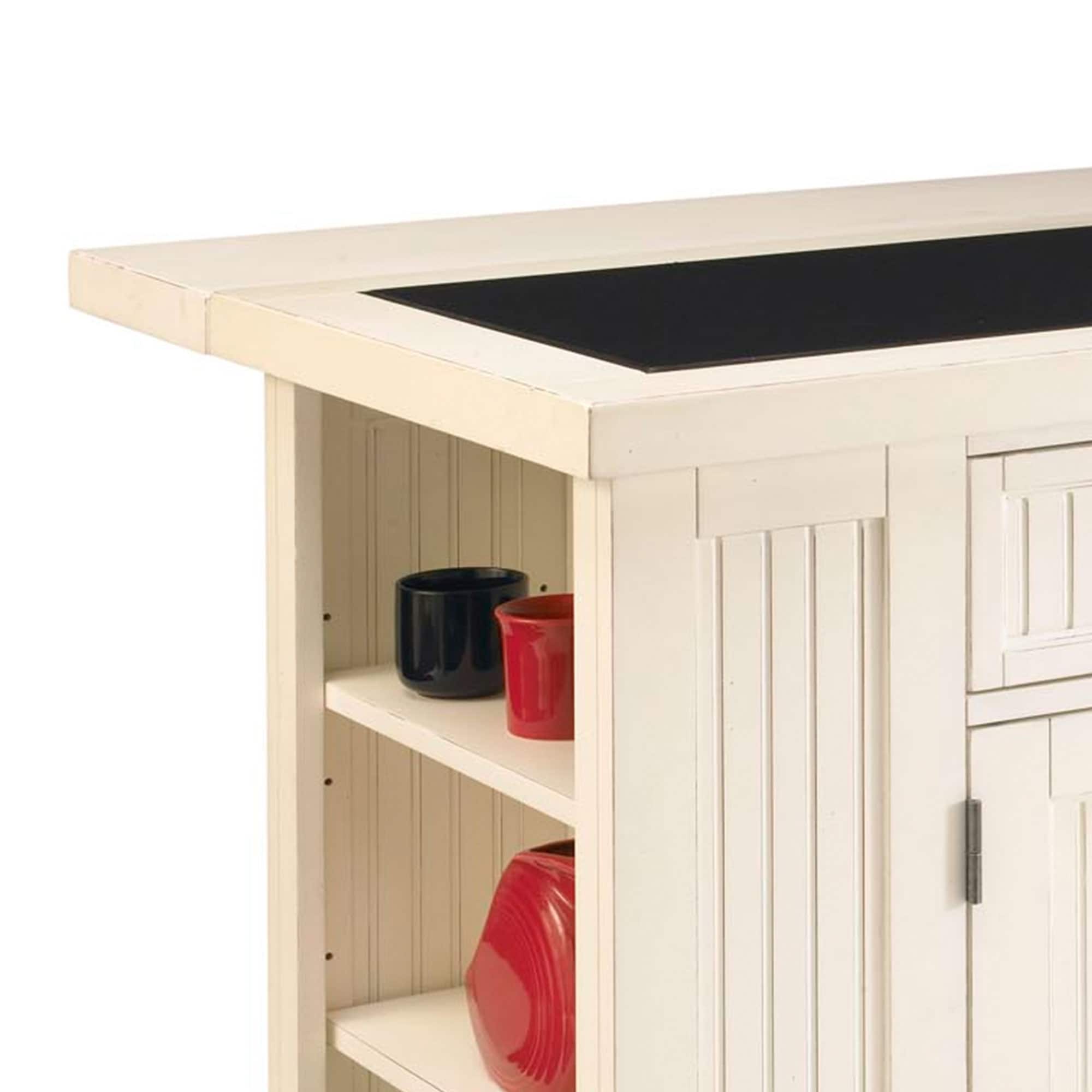 Nantucket Off-white Kitchen Island with Granite Top by Homestyles