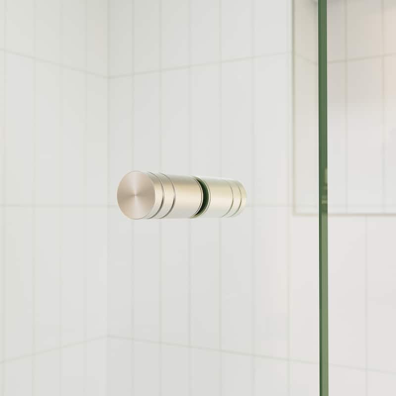 Glass Warehouse 58.25" x 66" Frameless Shower Bath Door - Wall Hinge