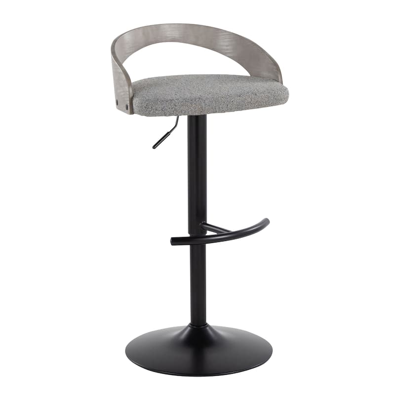 Grotto Adjustable Barstool with Black Base - N/A