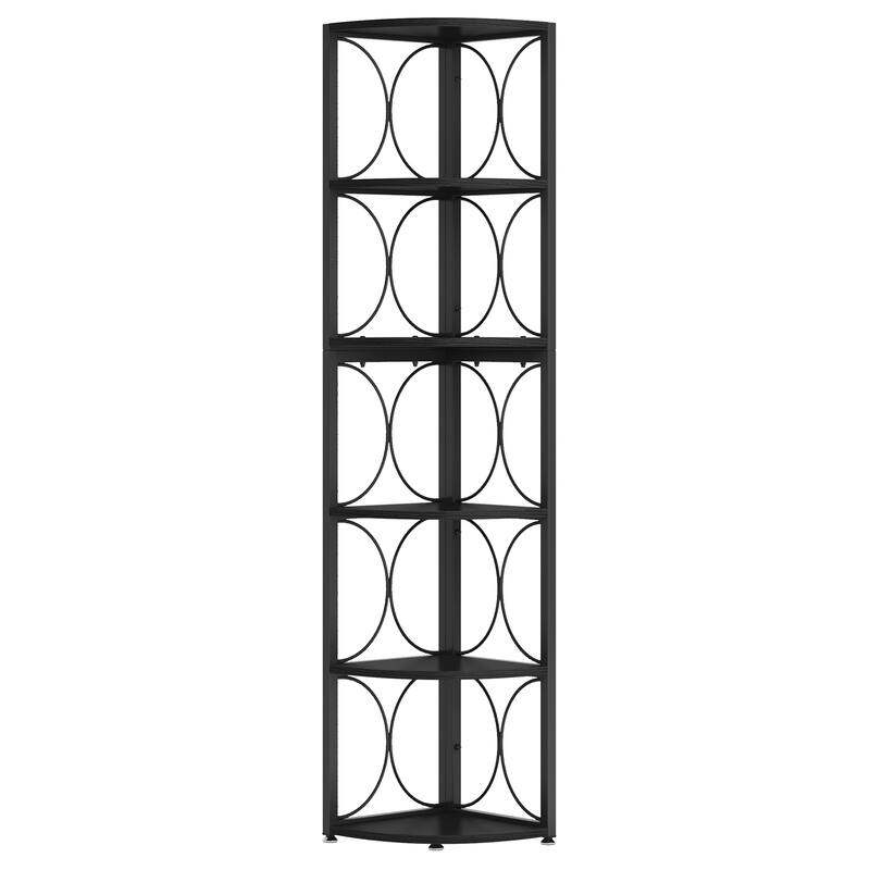 67" Tall Corner Shelf, Corner Bookshelf Bookcase Standing Shelving Unit