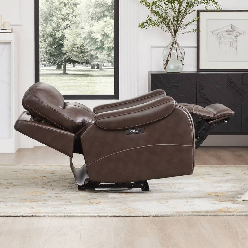 Spruce & Spring Gavin Power Genuine Leather Recliner Chair Zero-Gravity Recliner