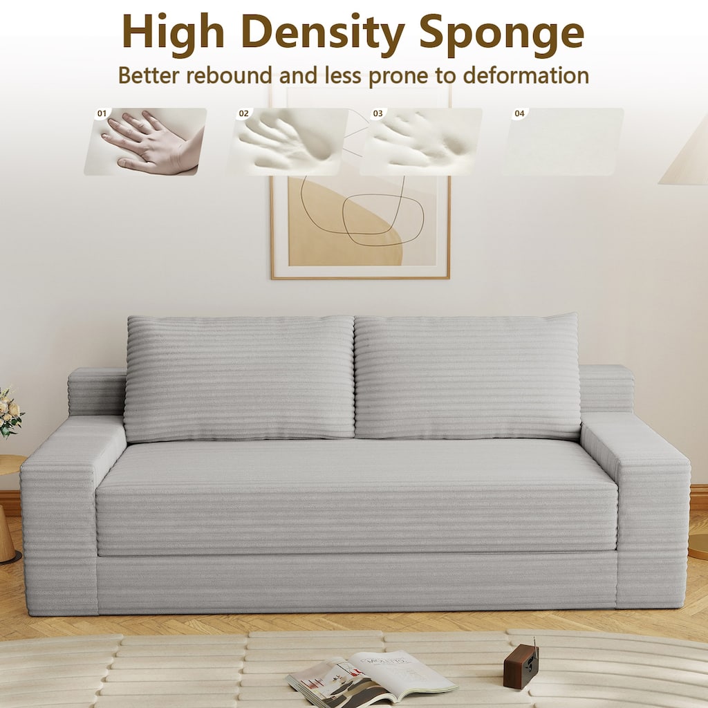 Convertible Loveseat Sofa, Upholstery Sofa Bed with Memory Foam, 2-in-1 Sleeper Sofa Recliner Sofa for Living Room