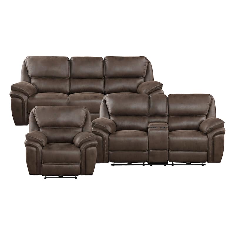 Regina 3-Piece Power Reclining Living Room Sofa Set - Brown