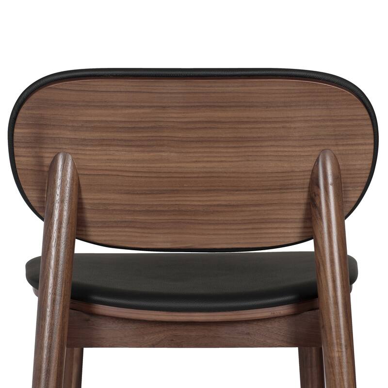 Poly and Bark Bonato Leather Counter Stool - Solid Wood Frame
