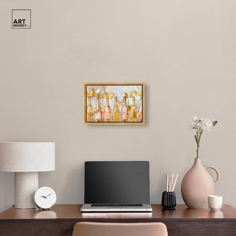 Golden Bright Campagne Line Canvas by Art Remedy