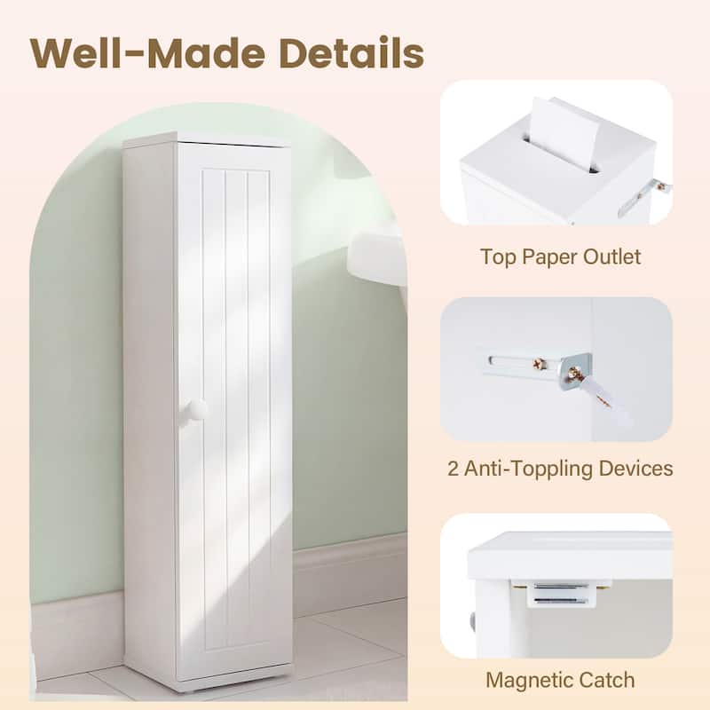 Gymax Small Bathroom Storage Cabinet Corner Floor Cabinet w/ Door & - See Details