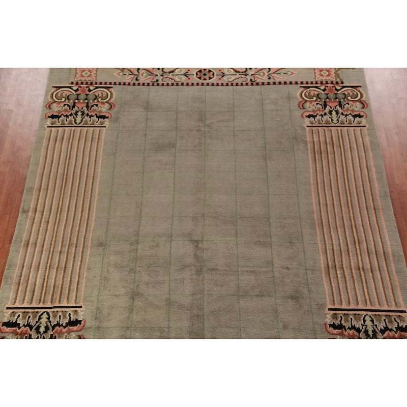 Nepalese Oriental Area Rug Hand-Knotted Wool Carpet - 9'0"x 11'7"