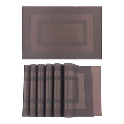 Placemat Set of 6 PVC Placemats for Kitchen Dining Table Decor Heat Resistant Table Placemats Wipeable Table Mat - 18*12in