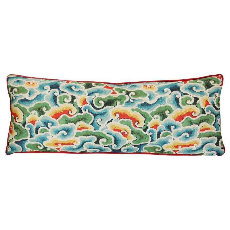 StyleCraft The Celadon Cloud Chinoiserie Pillow - Multicolor - 36" x 14"