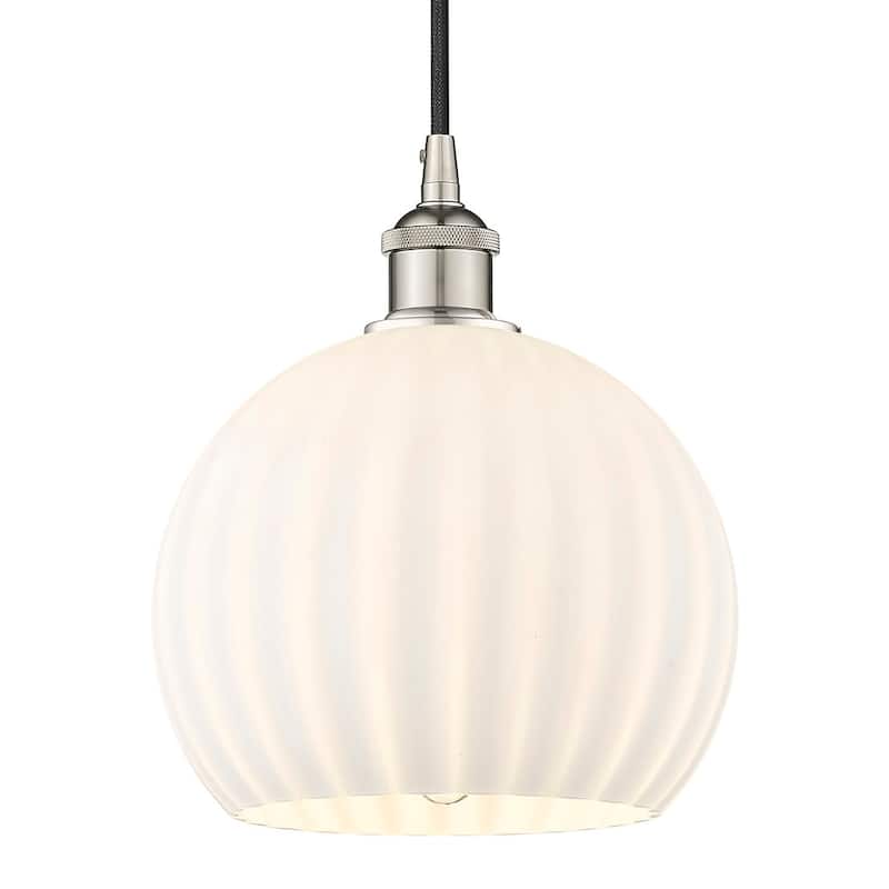 Innovations Lighting 616-1P 12 10 White Venetian Pendant White - Polished Nickel