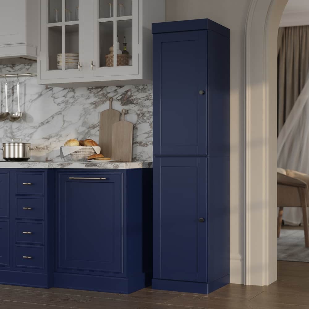 Palace Imports 100% Solid Wood Pantry Cabinet, Shaker Doors, Adjustable Shelves, 16.5" Wide, 71.5" Tall