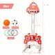 preview thumbnail 5 of 7, 3-in-1 Basketball Hoop for Kids Adjustable Height Playset with Balls-Red - 20'' x18'' x 36-61'' (L x W x H)